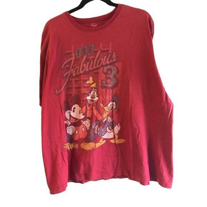 Disney Men’s Size 2XL Red “The Fabulous 3” Graphic‎ Short Sleeve Shirt